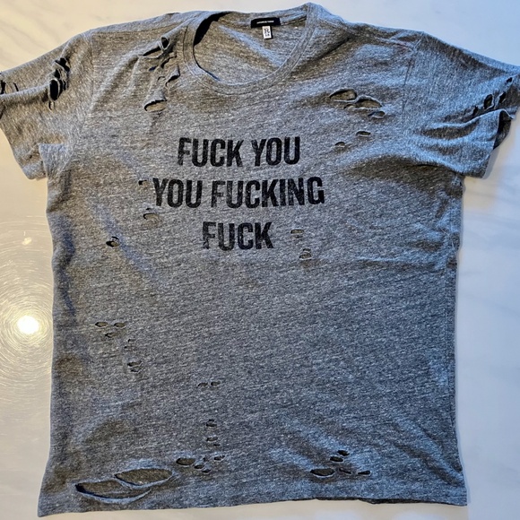 Brand-new R13 "F**k you…” Distressed Tee - Picture 3 of 5